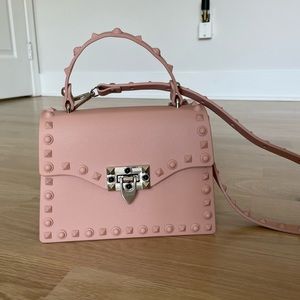 Pink structured handbag